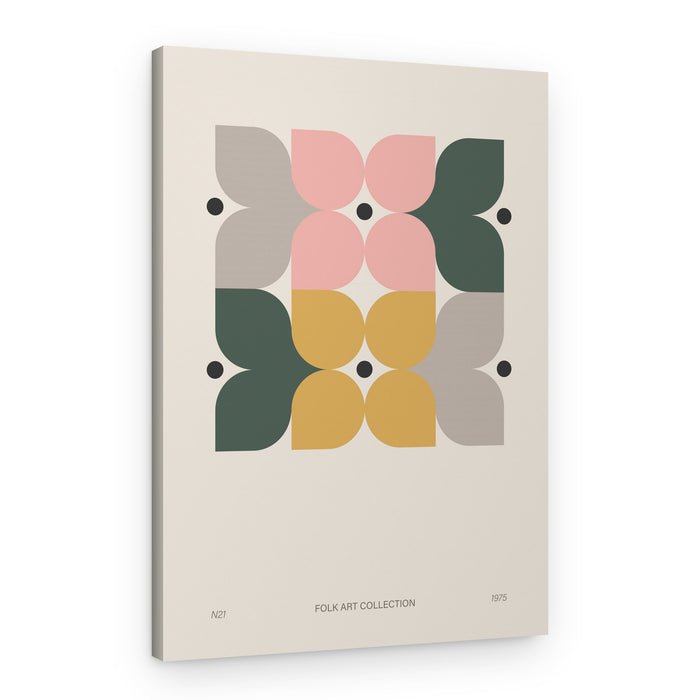 Folk Art Petal Pattern – Canvas Print