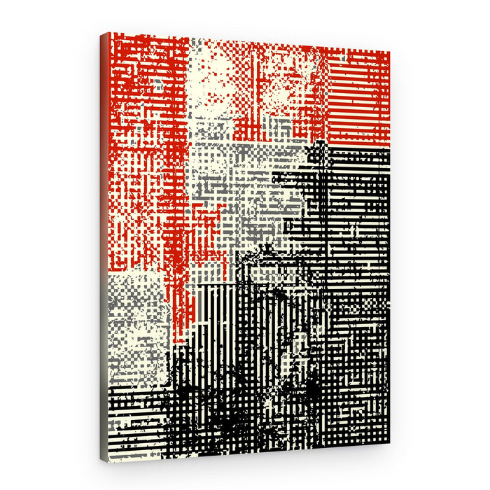 Textured Geometric Grid – Canvas Print