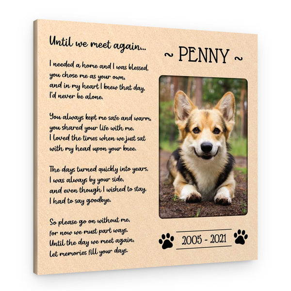 Dog Passed Away Gift Custom Photo Canvas Print