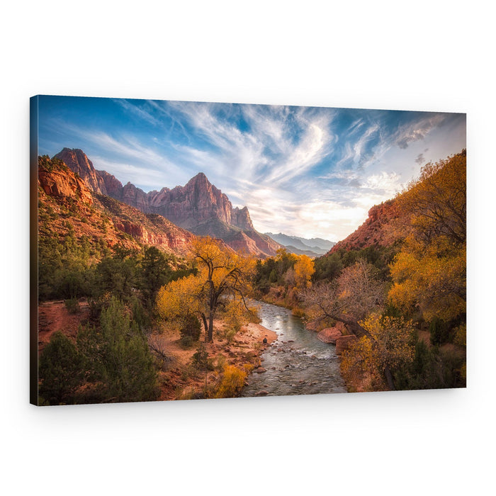 Majestic Autumn River Valley – Canvas Print