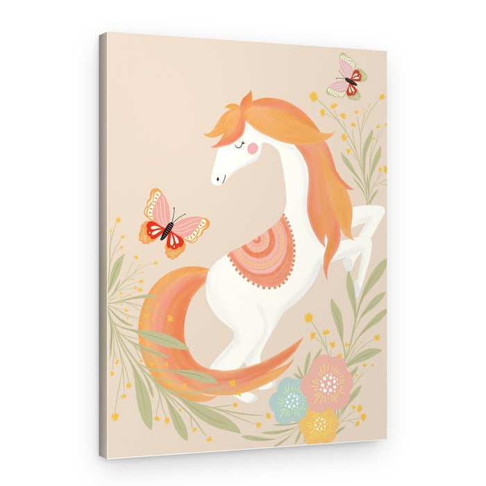 Gentle Horse and Butterflies – Canvas Print
