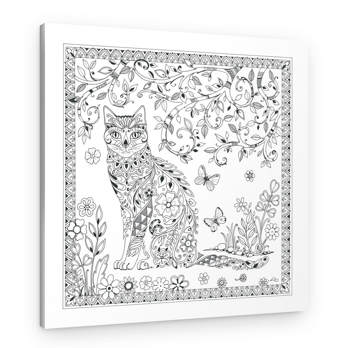 Cat and Butterflies – Canvas Print