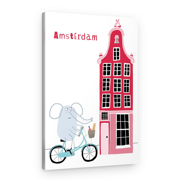 Whimsical Amsterdam Elephant Ride – Canvas Print