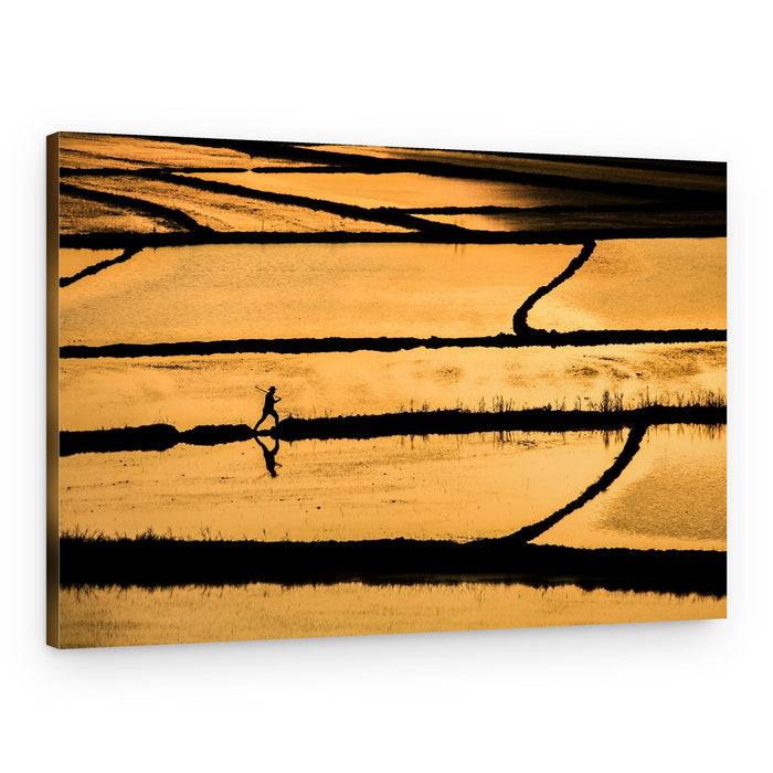 Golden Field Silhouette – Canvas Print