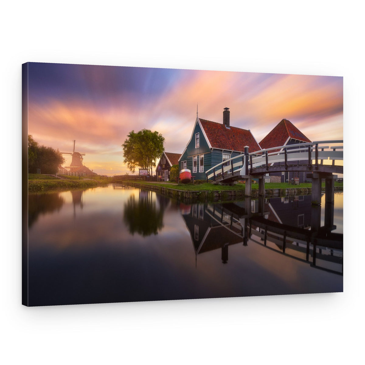 Dutch Canal Sunset – Canvas Print
