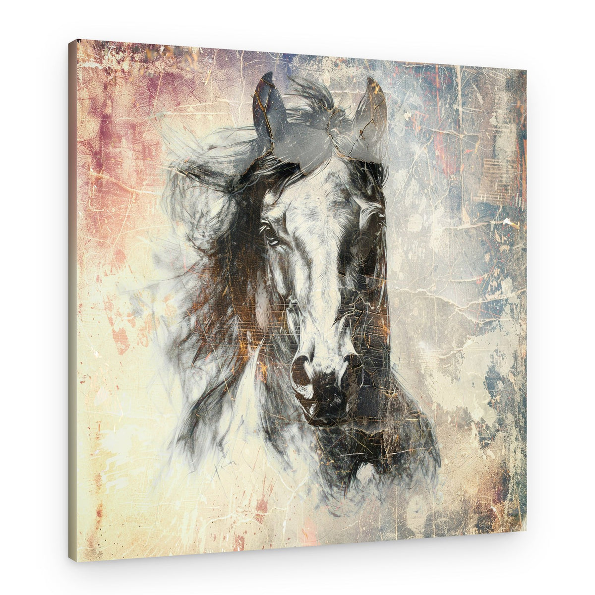 Wild Horse Grunge Art – Canvas Print