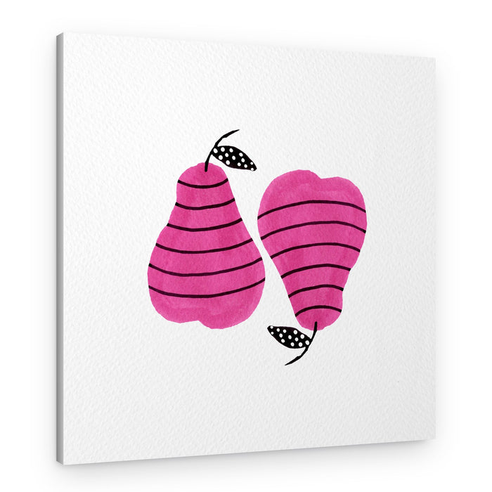 Pink Striped Pears – Canvas Print