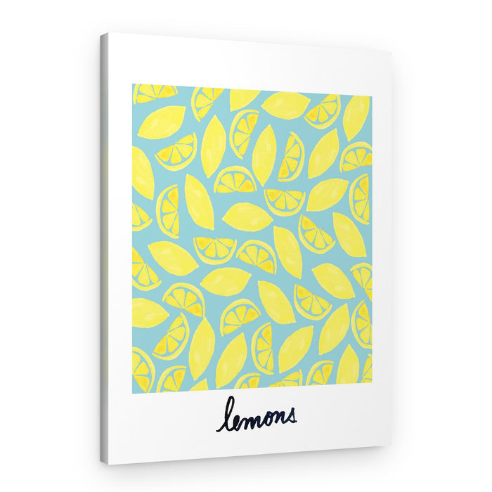 Sunny Lemon Pattern – Canvas Print
