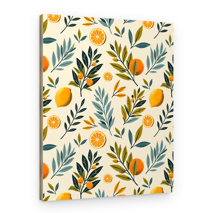 Botanical Citrus Pattern – Canvas Print