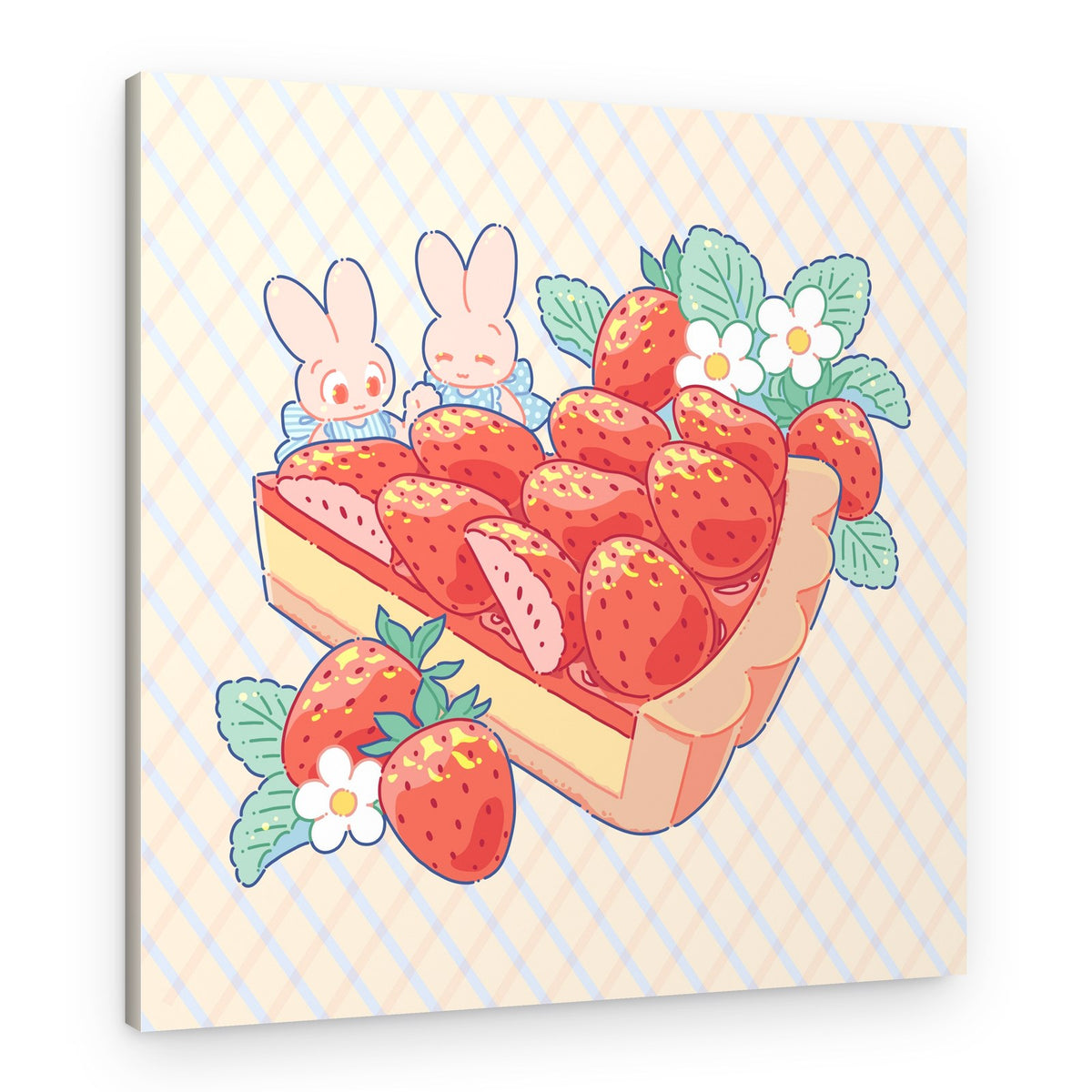 Sweet Strawberry Friends – Canvas Print