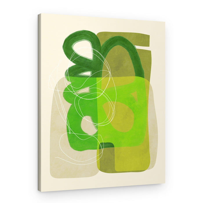 Painted Lines Green Tan 4 Kopie – Canvas Print