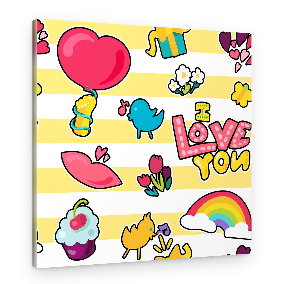 Sweet Love Hearts Pattern – Canvas Print