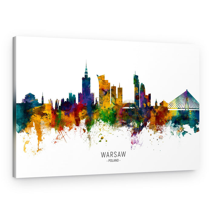 Warsaw Watercolor Skyline – Canvas Print