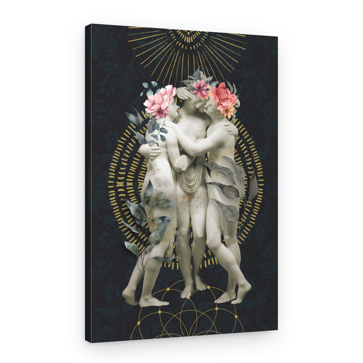Divine Graces Floral Gold – Canvas Print