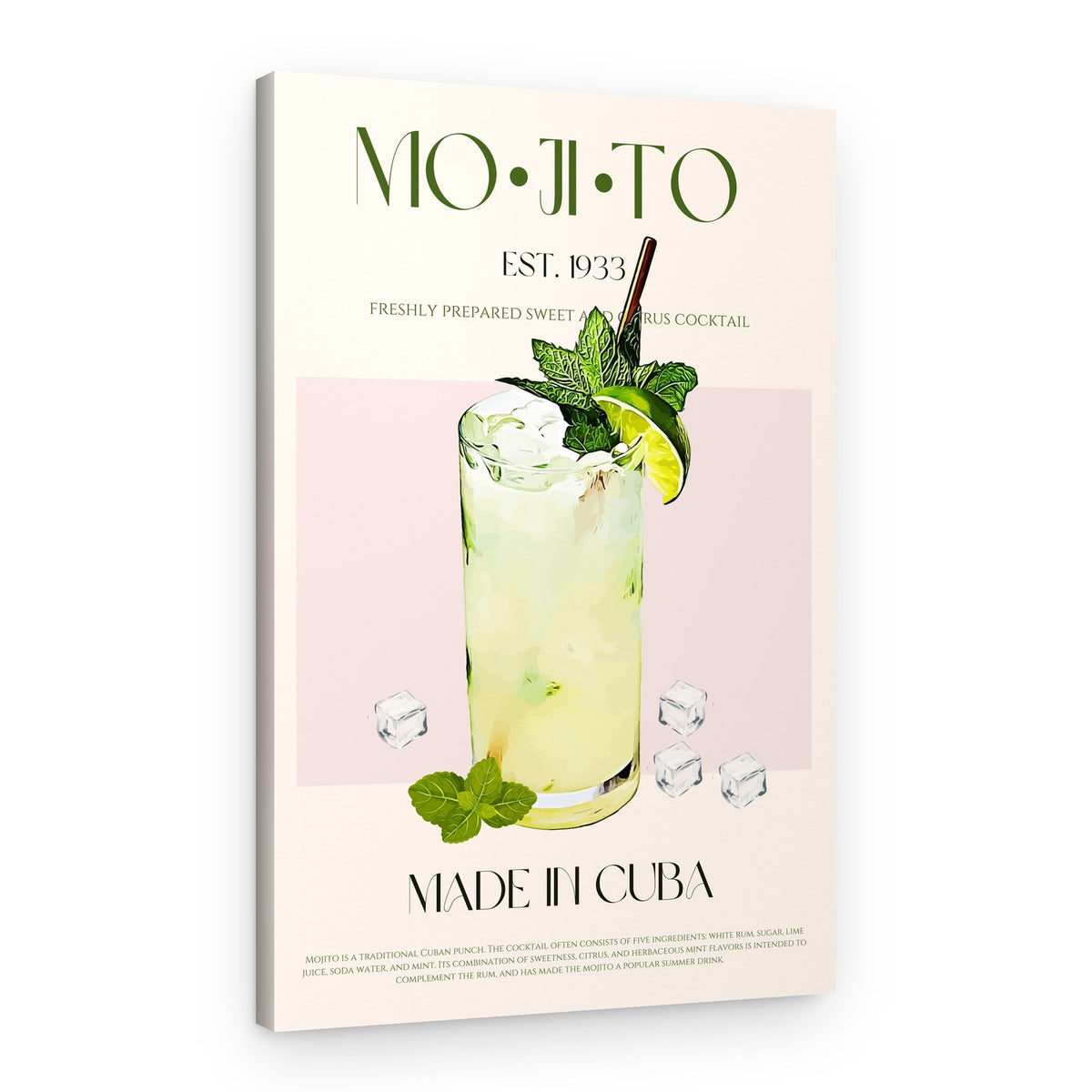 Refreshing Cuban Mojito – Canvas Print