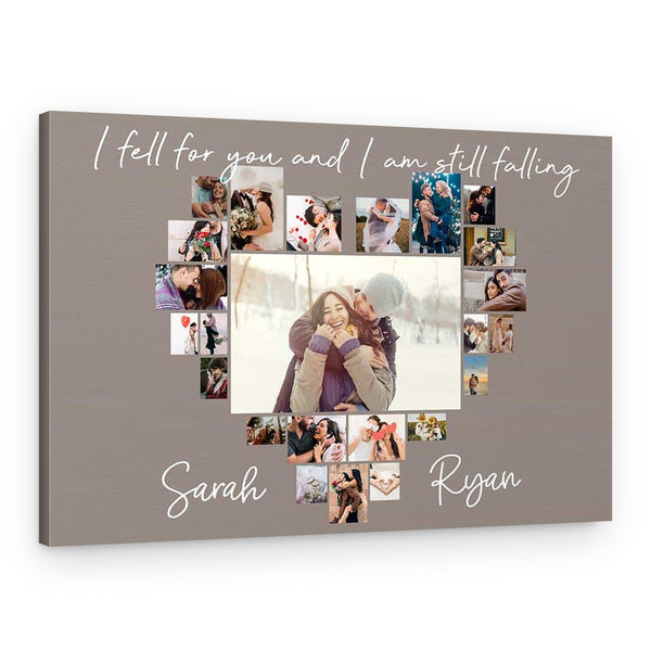 I Fell For You And I Am Still Falling Custom Photo Collage Canvas Print