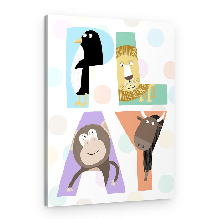 Kids Animal Play – Canvas Print