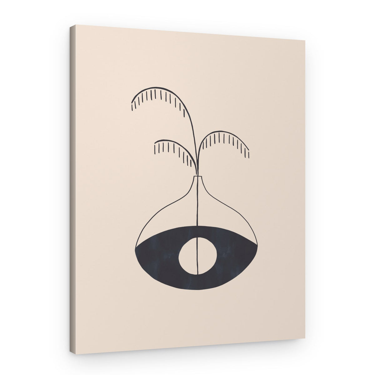 Minimalist Eye Vase – Canvas Print