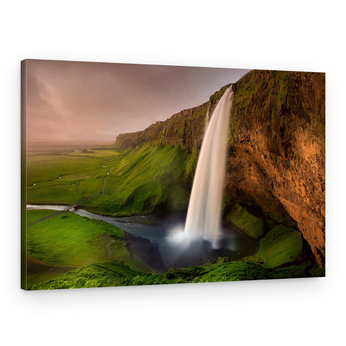 Majestic Valley Waterfall – Canvas Print