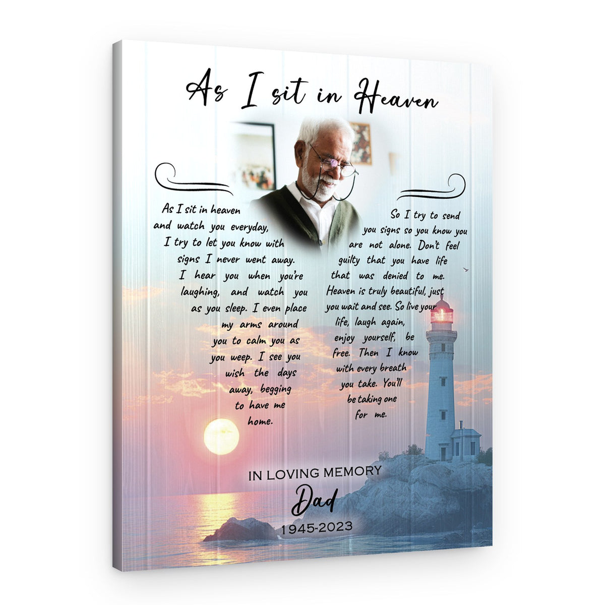 As I Sit in Heaven Custom Photo Canvas Print – Canvas Print