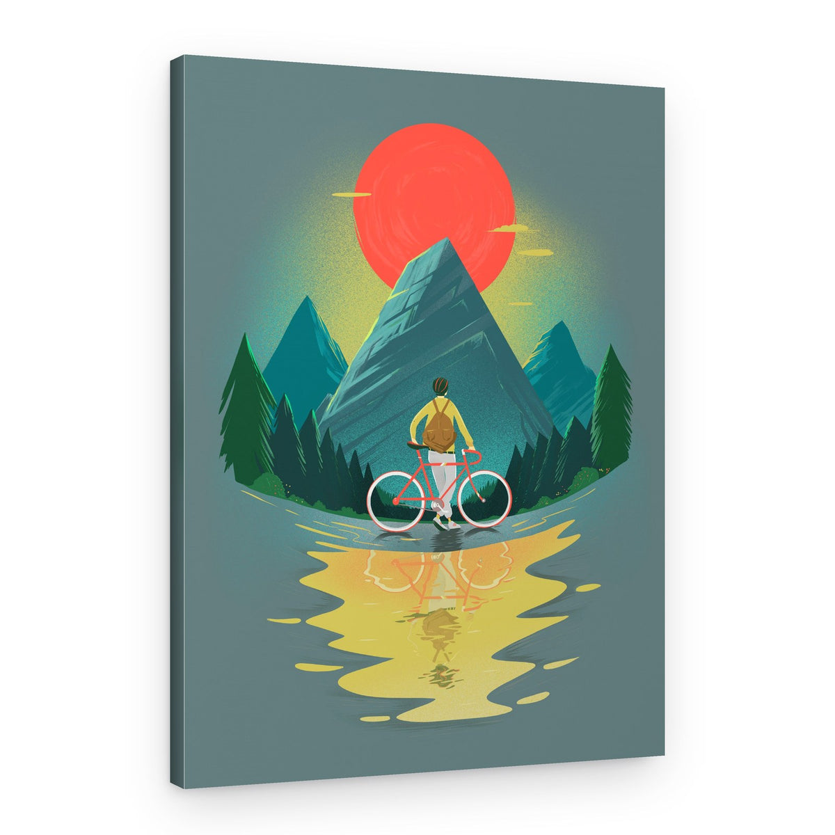 Mountain Rider's Reflection – Canvas Print