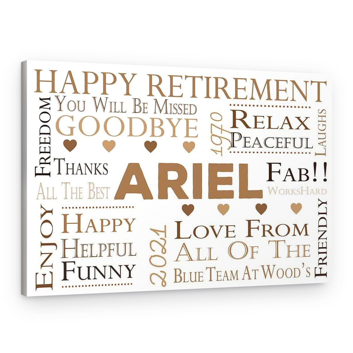 Happy Retirement Custom Word Art Canvas Print – Canvas Print
