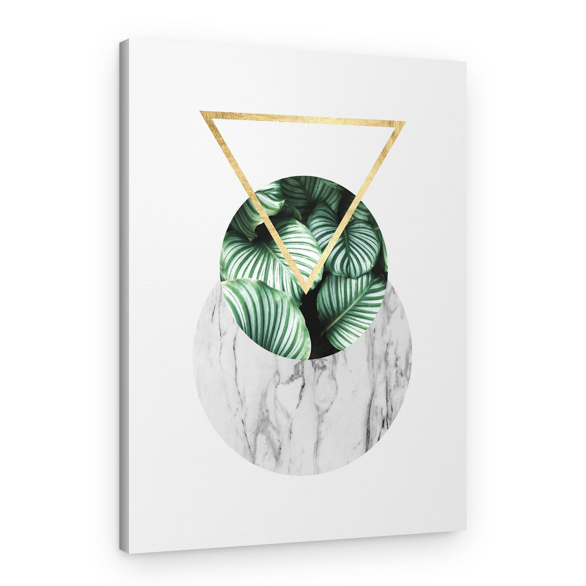 Geometric Green Leaves – Canvas Print