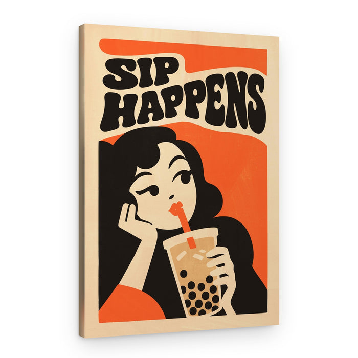 Sip Happens Bubble Tea – Canvas Print