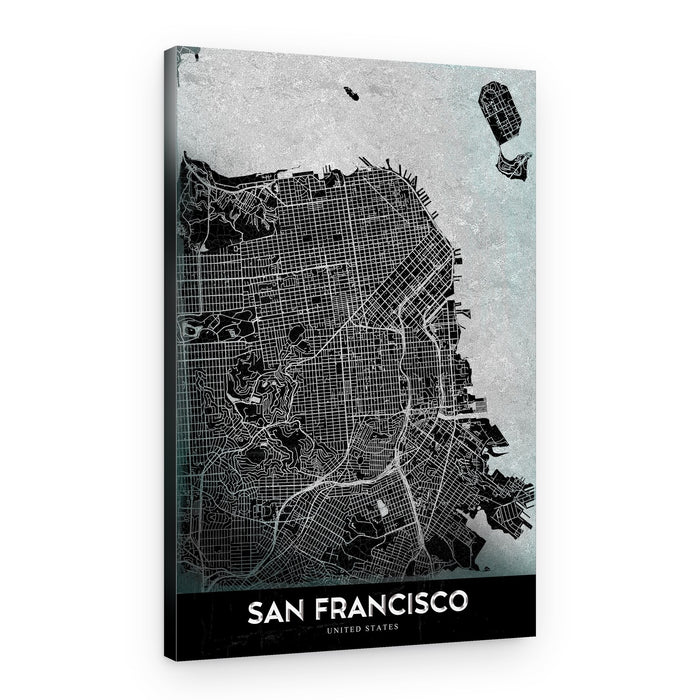 Urban San Francisco Map – Canvas Print