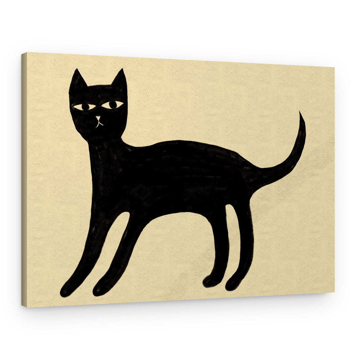 Curious Black Cat – Canvas Print