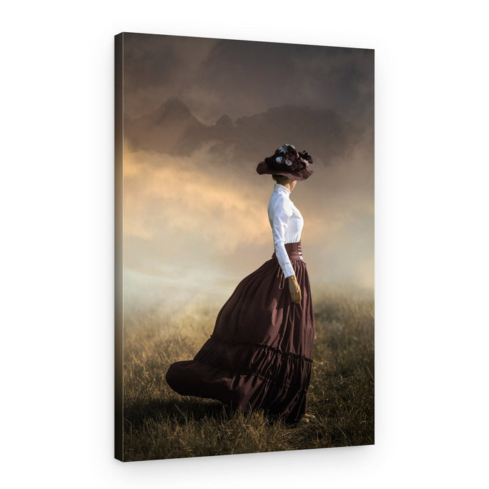 Elegant Woman Misty Landscape – Canvas Print