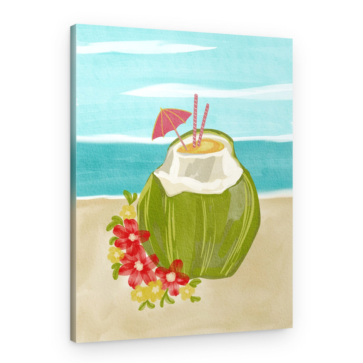 Tropical Coconut Drink – Canvas Print