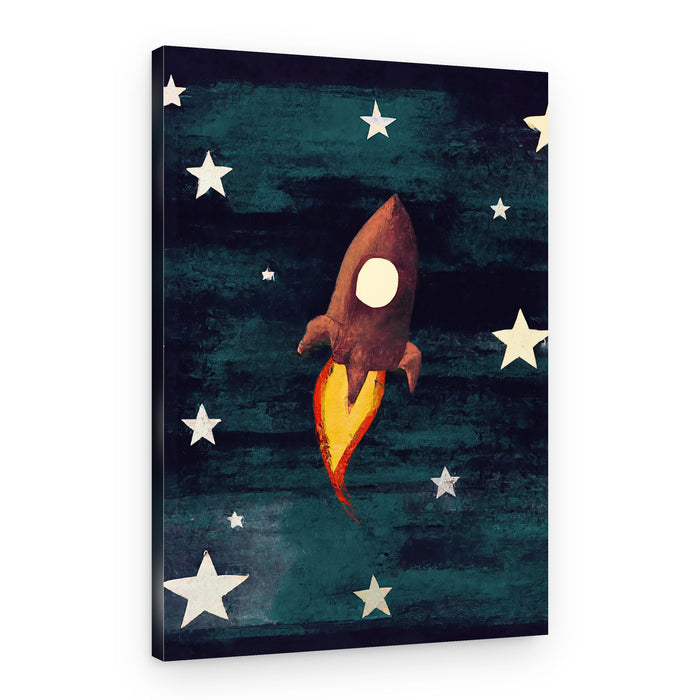 Cosmic Rocket Launch – Canvas Print