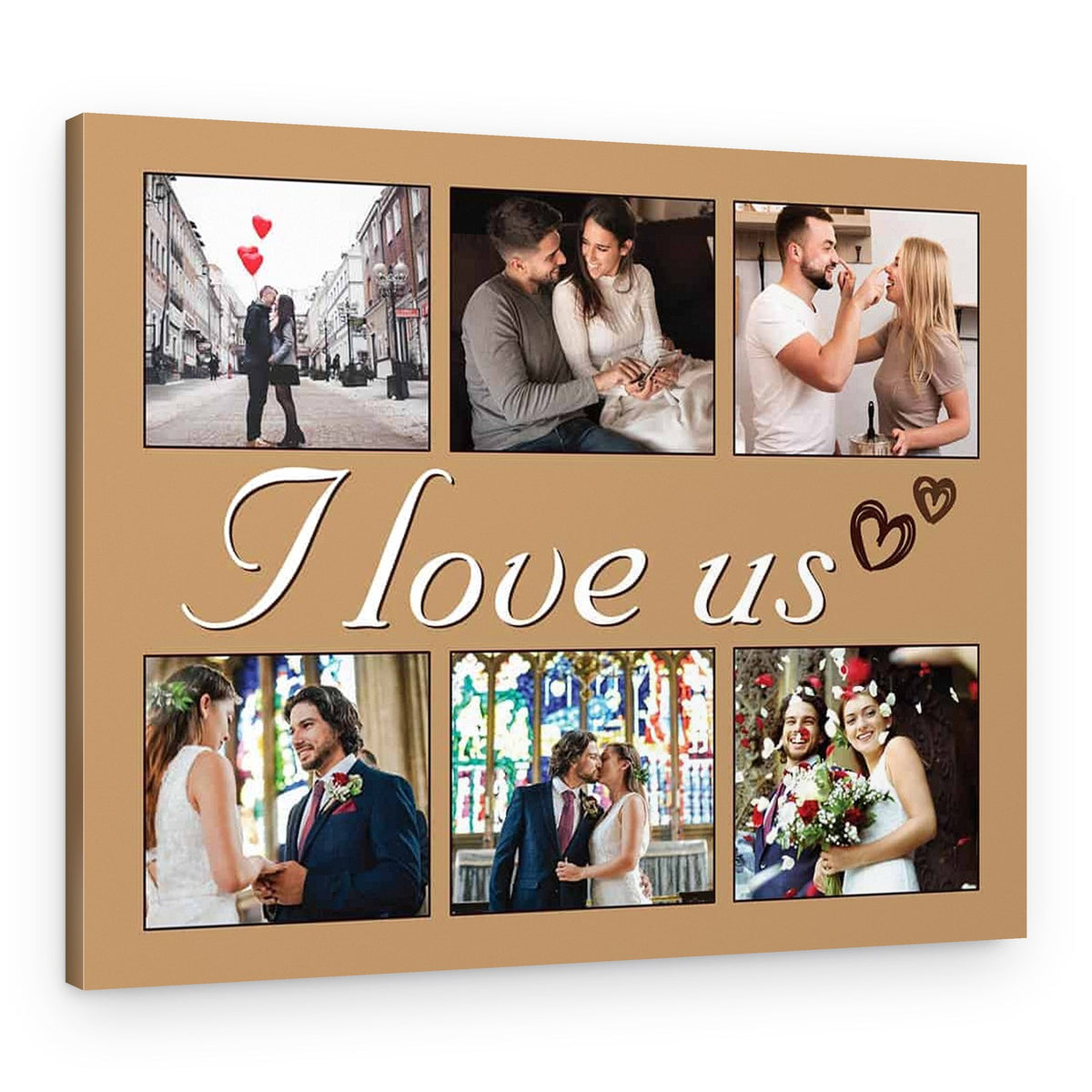 I Love Us Custom Photo Collage Canvas Print – Canvas Print