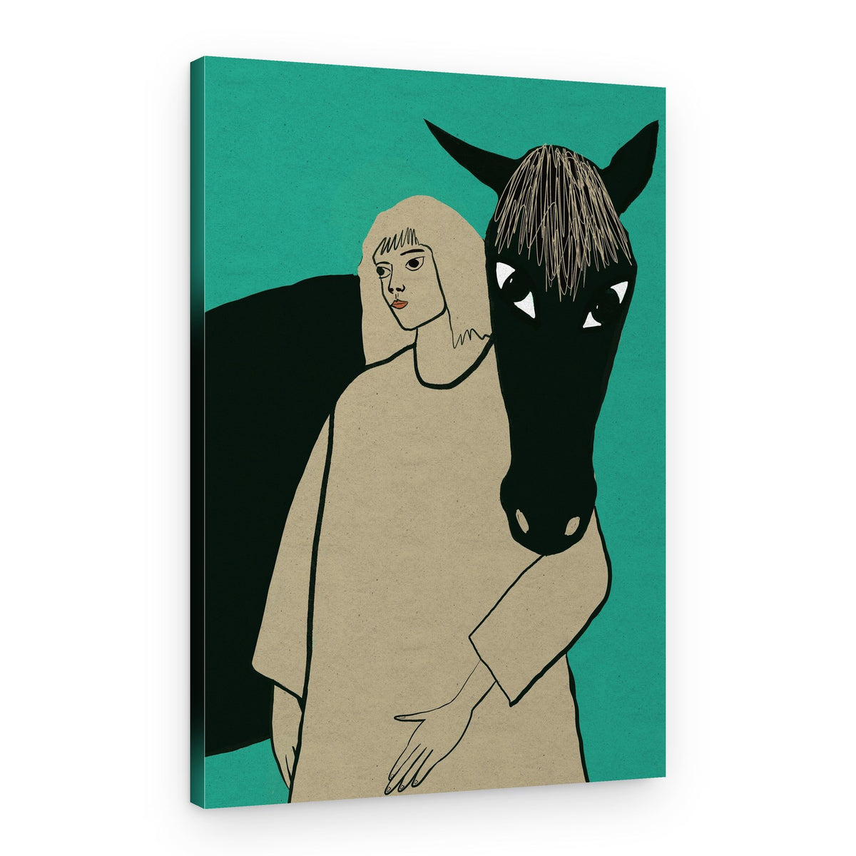 Woman and Her Horse – Canvas Print