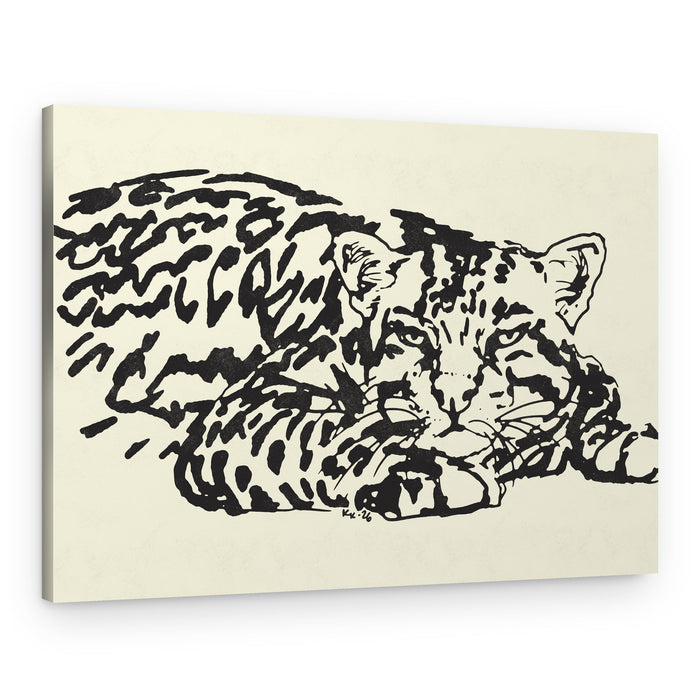 Resting Leopard Gaze – Canvas Print