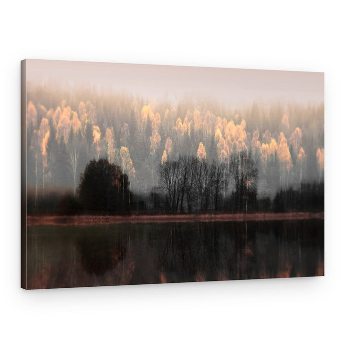 Misty Autumn Reflections – Canvas Print