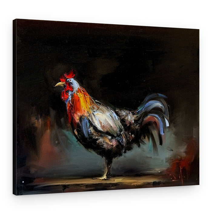 Vibrant Rooster Portrait – Canvas Print