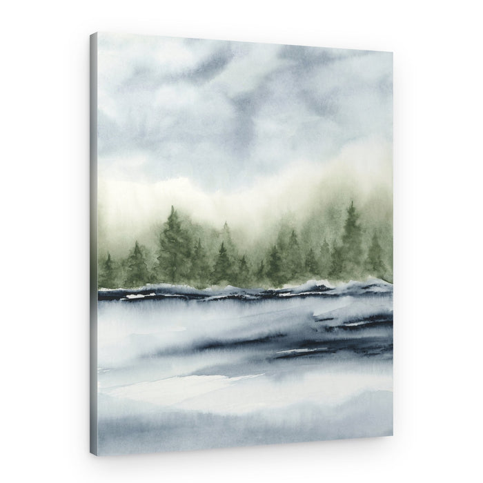 Misty Forest Lake – Canvas Print