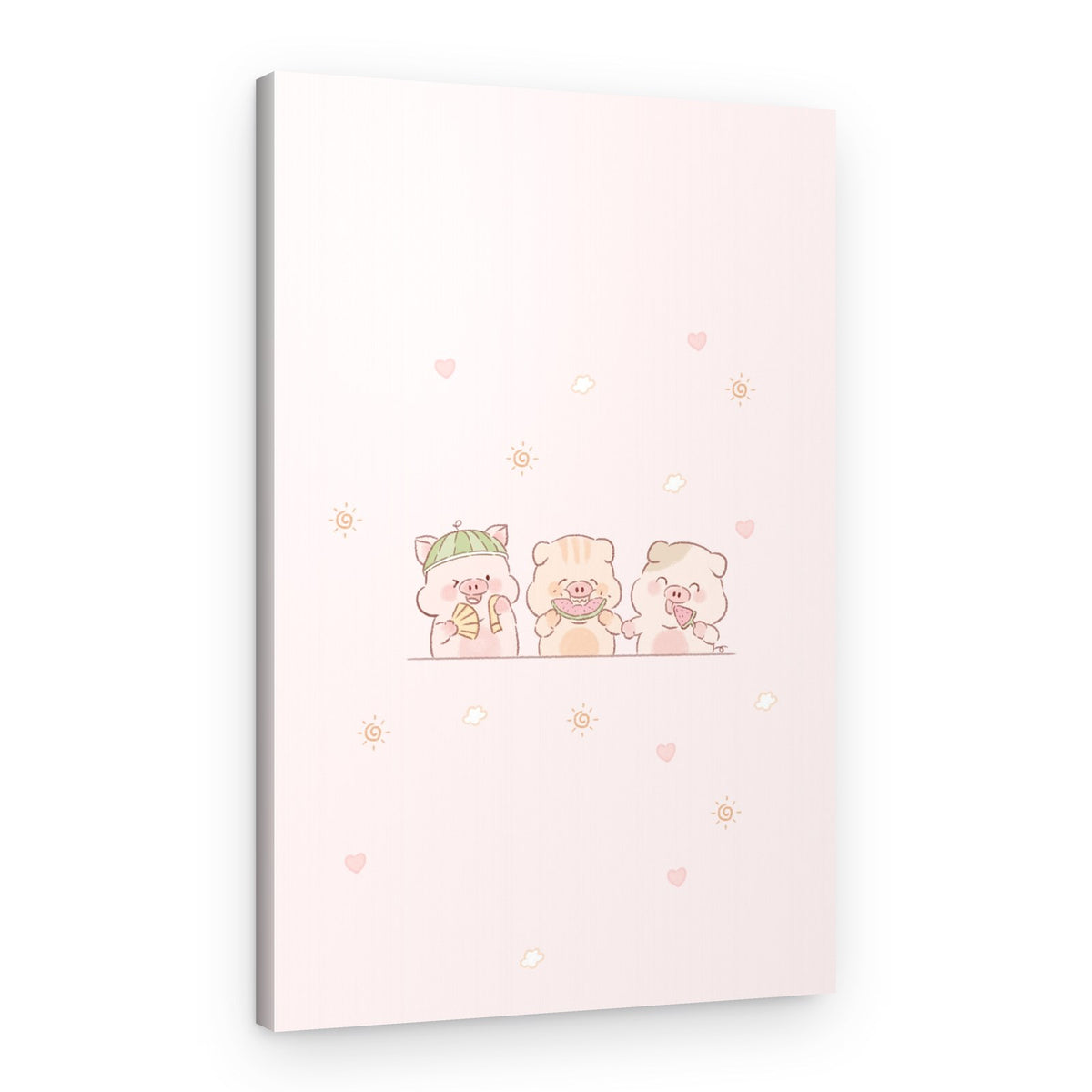 Three Happy Pigs – Canvas Print