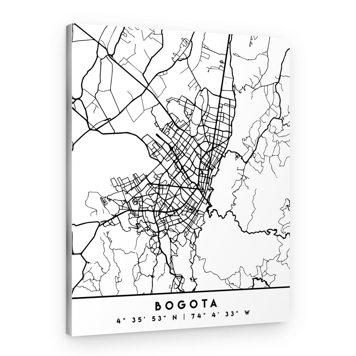 Bogota City Map – Canvas Print