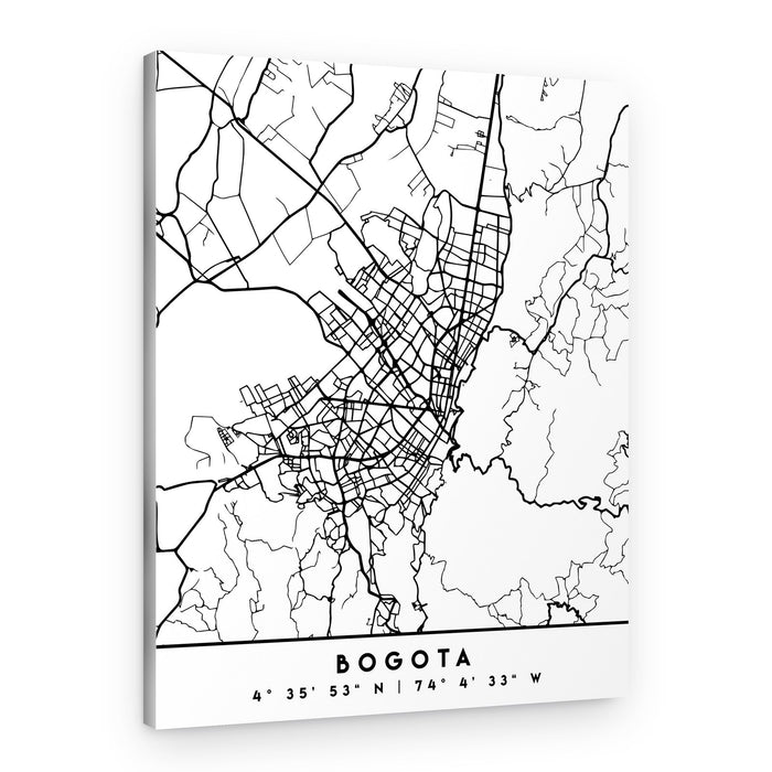 Bogota City Map – Canvas Print
