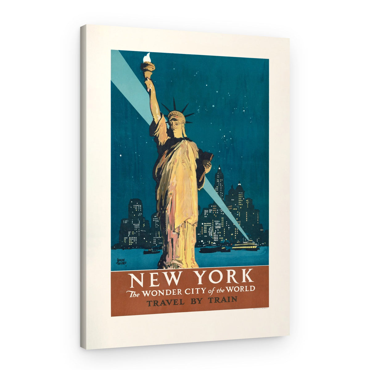 New York, the Wonder City of the World Travel By Train (1927) Poster By Adolph Treidler – Canvas Print