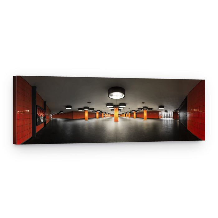 Orange Metro Station Hallway – Canvas Print