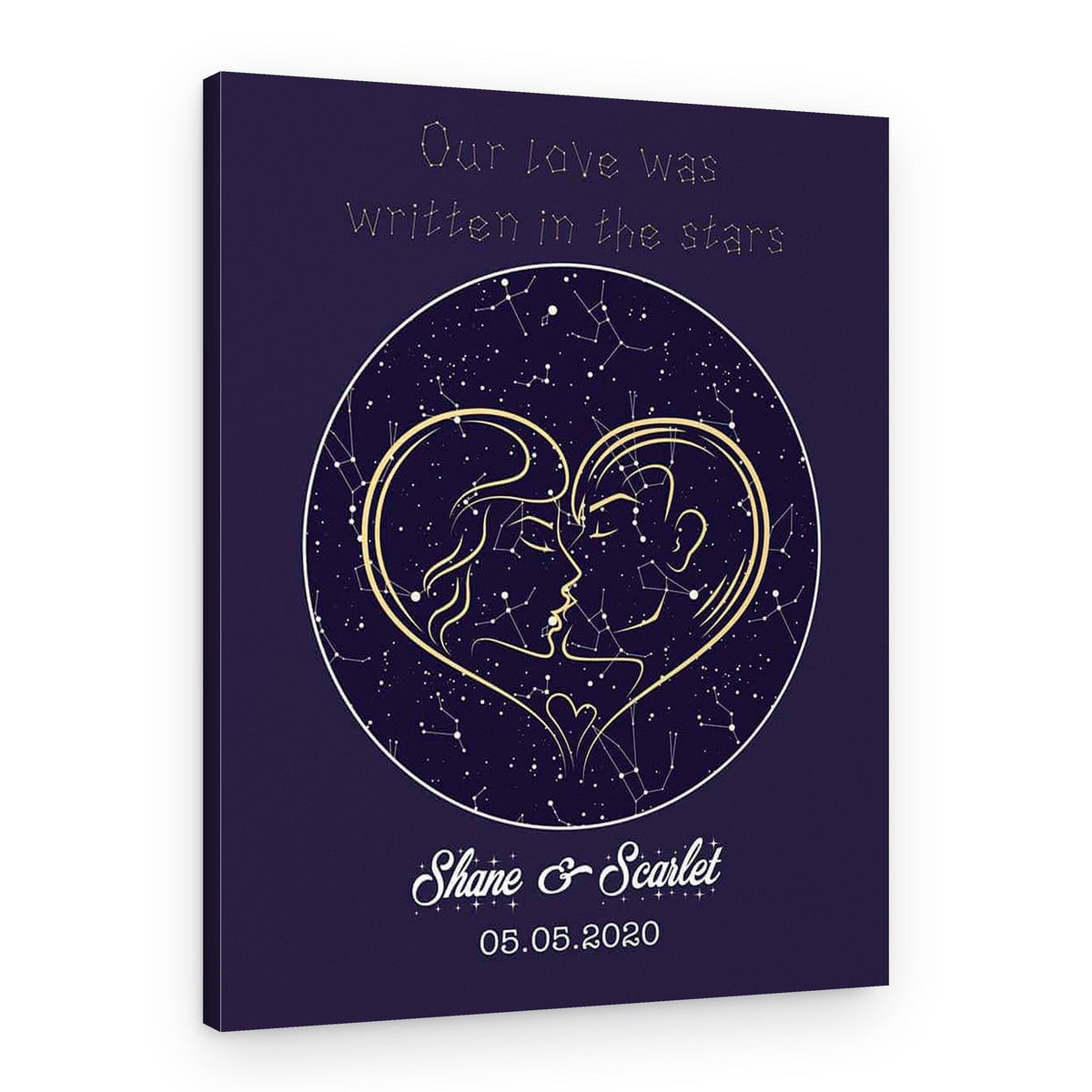 Our Love Was Written In The Stars Custom Star Map Canvas Print – Canvas Print – Design B