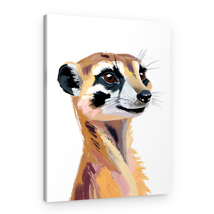 Colorful Meerkat Portrait – Canvas Print