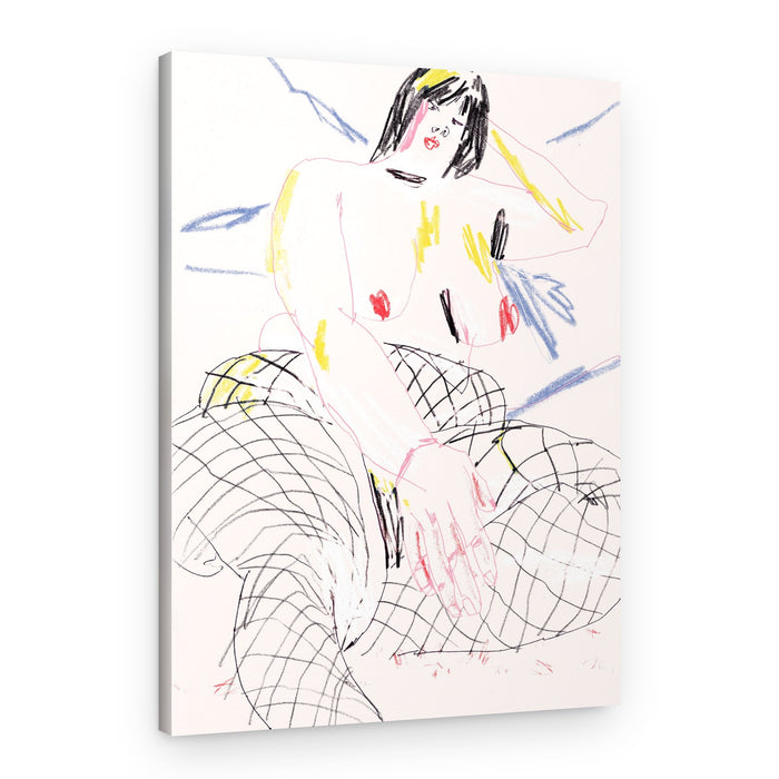 Sensual Figure In Fishnets – Canvas Print