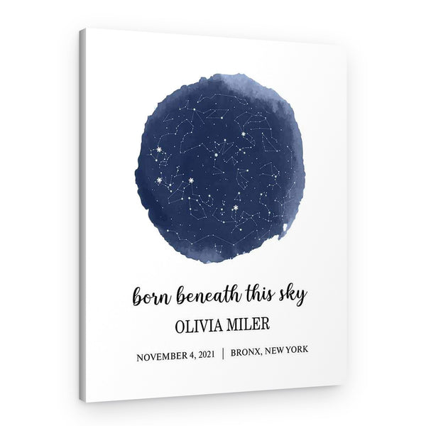 Birthday Custom Star Map Canvas Print