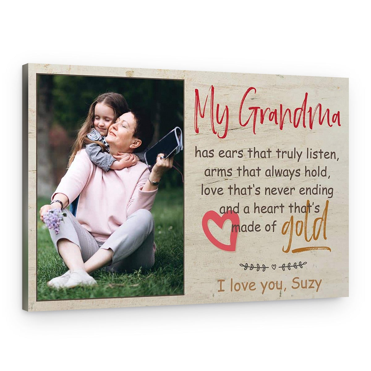 My Grandma has Ears that Truly Listen Custom Photo Canvas Print – Canvas Print