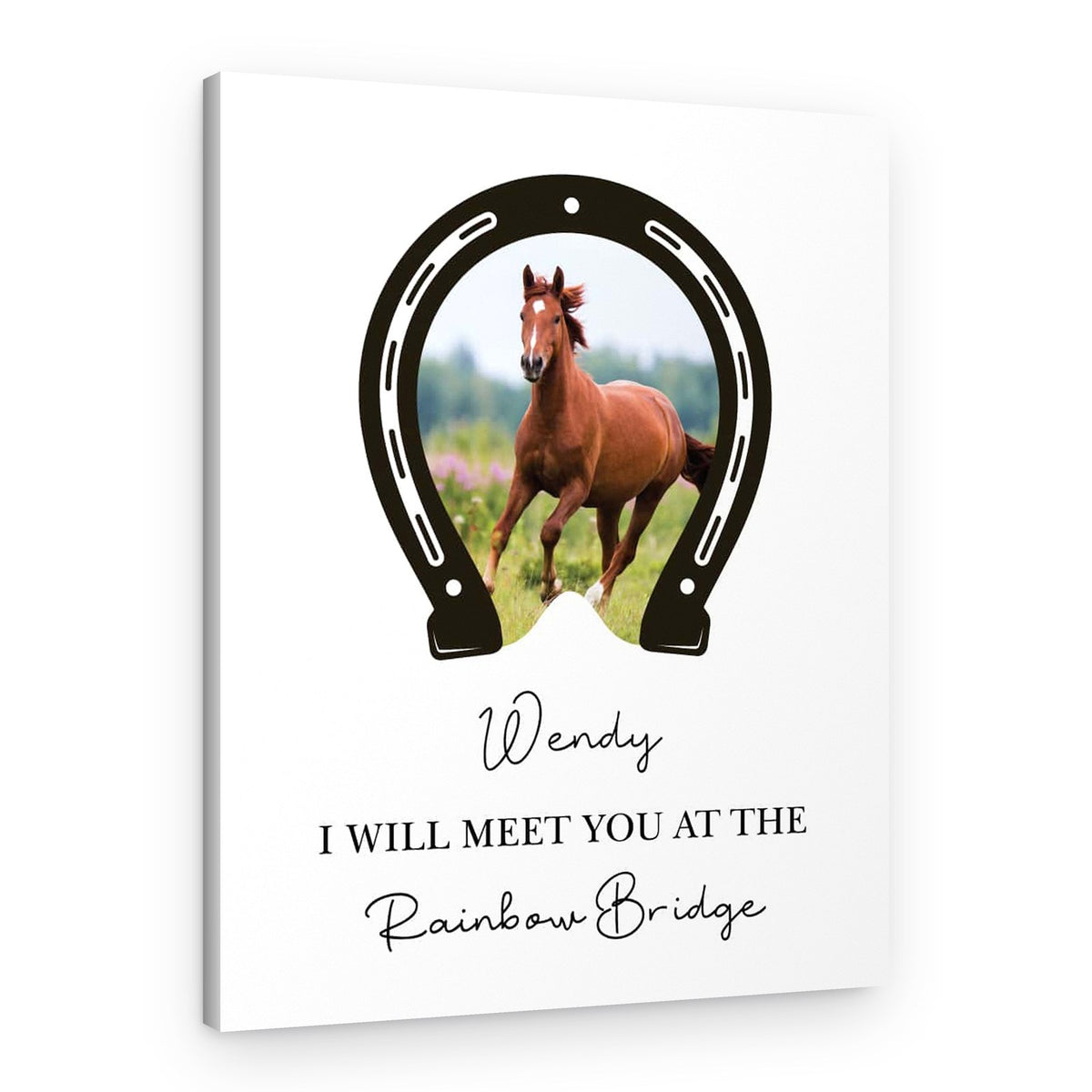Personalized Memorial Dog Paw Photo Collage Canvas Print – Canvas Print – HORSE / Normal Color